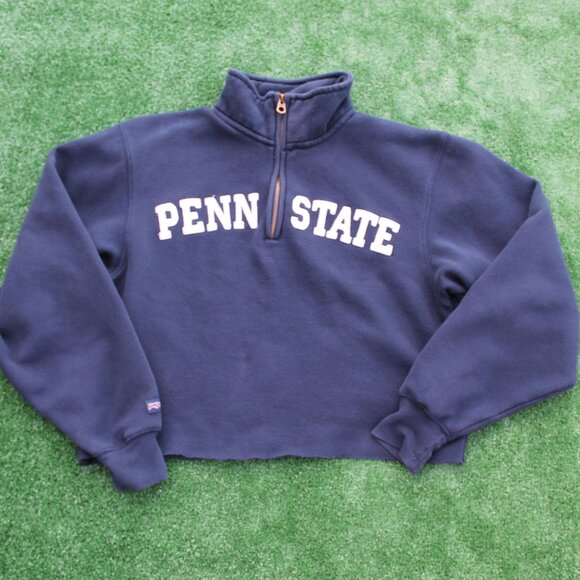 💙Penn State Navy Blue Quarter Zip cropped sweatshirt - Picture 1 of 7